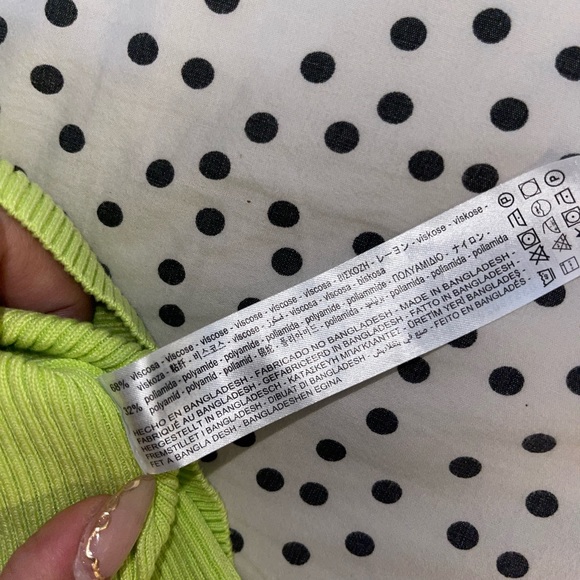 Lime yellow Cross front blouse - Picture 3 of 3